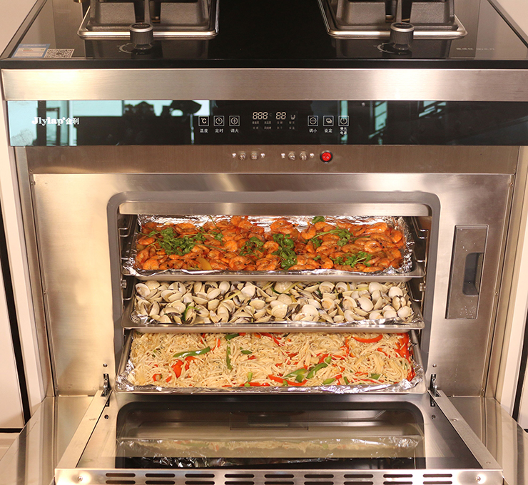 金利金普90蒸烤一体集成灶 周末用来招待朋友合适不过