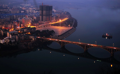 美丽的湖南衡东县夜景