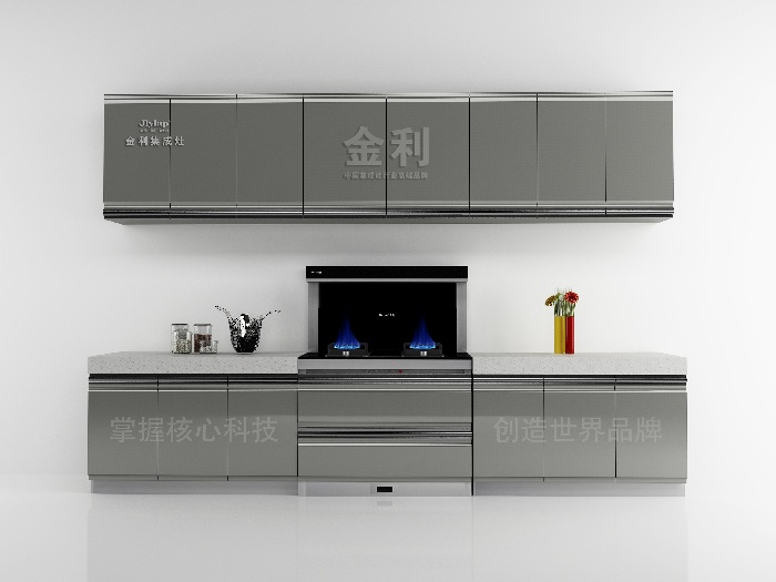 金利集成灶产品与橱柜搭配图