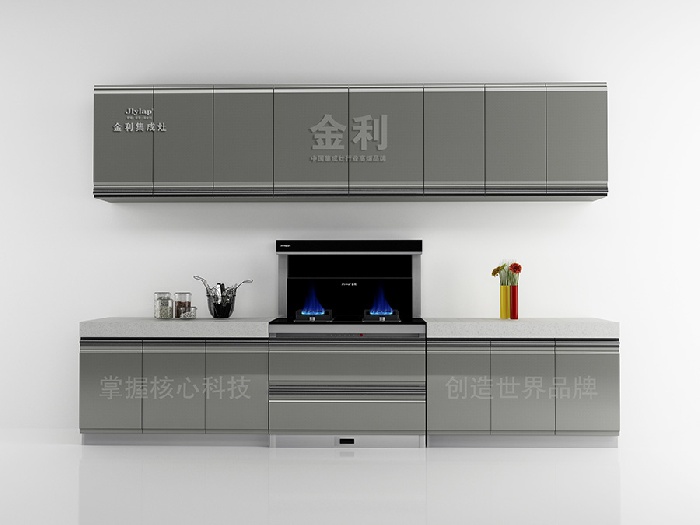 金利集成灶宝马灰搭配橱柜图