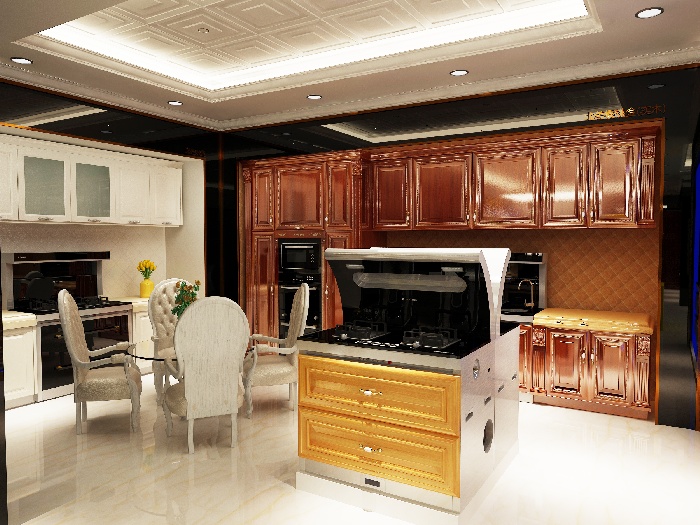 金利集成灶搭配整体橱柜的展厅